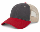 Joe's USA BTA Backroads Trucker Cap Black/Red/Stone Side