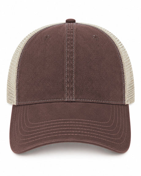 Joe's USA BTA Backroads Trucker Cap Brown/Stone Front