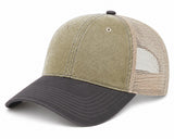 Joe's USA BTA Backroads Trucker Cap Khaki/Black/Stone Side
