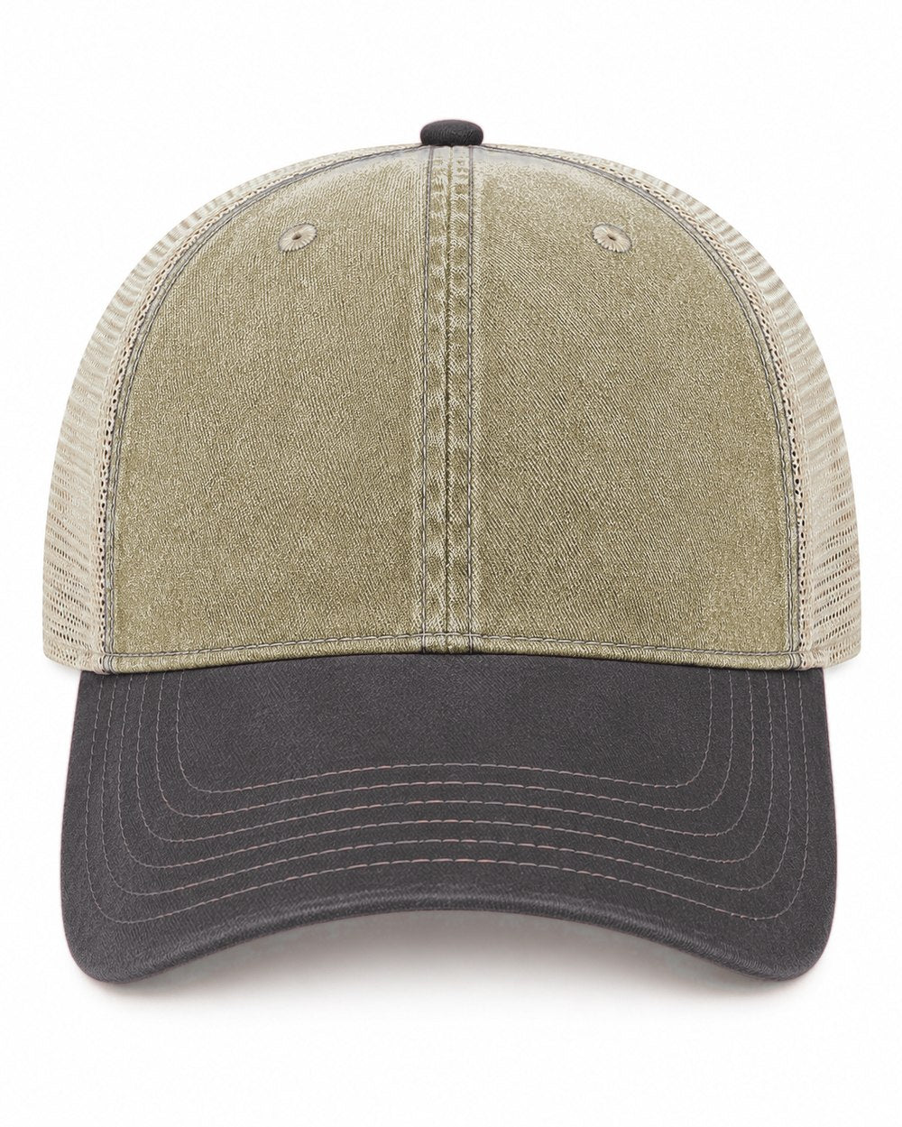 Joe's USA BTA Backroads Trucker Cap Khaki/Black/Stone Front