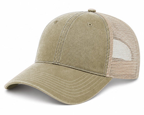 Joe's USA BTA Backroads Trucker Cap Khaki/Stone Side
