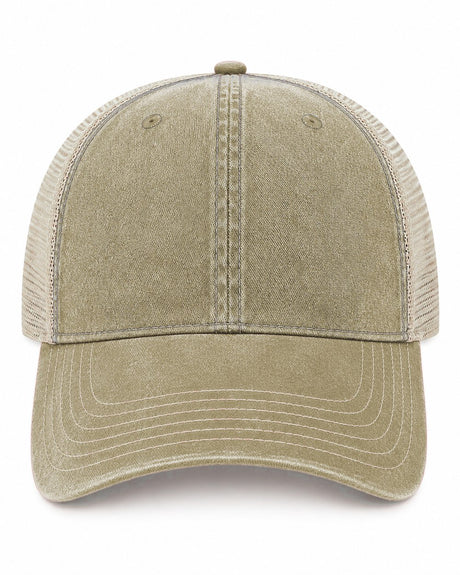 Joe's USA BTA Backroads Trucker Cap Khaki/Stone Front
