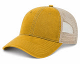 Joe's USA BTA Backroads Trucker Cap Mustard/Stone Side