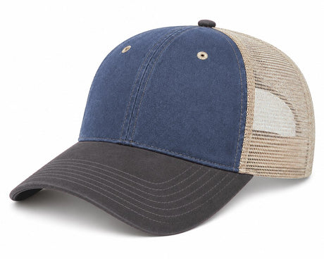 Joe's USA BTA Backroads Trucker Cap Navy/Black/Stone Side