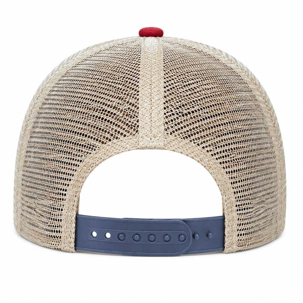 Joe's USA BTA Backroads Trucker Cap Navy/Red/Stone Back