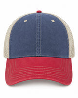 Joe's USA BTA Backroads Trucker Cap Navy/Red/Stone Front