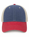 Joe's USA BTA Backroads Trucker Cap Navy/Red/Stone Front