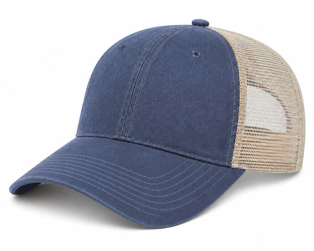 Joe's USA BTA Backroads Trucker Cap Navy/Stone Side