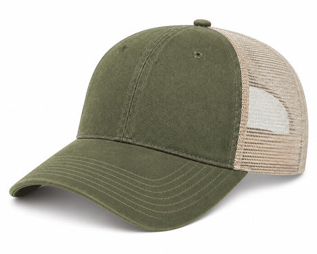 Joe's USA BTA Backroads Trucker Cap Olive/Stone Side