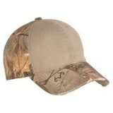Joe's USA Camo Cap with Contrast Front Panel Realtree Xtra / Khaki Hats