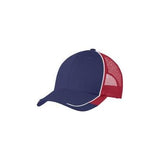 Joe's USA Colorblock Mesh Back Cap Blue Crush/ White/ Deep Red Hats