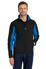 Joe's USA Colorblock Soft Shell Jacket Black/ Imperial Blue X - Small Soft Shell Jackets