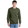 Joe's USA Core Fleece Crewneck Pocket Sweatshirt Olive Drab Green S Crewneck Sweatshirts