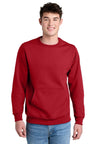 Joe's USA Core Fleece Crewneck Pocket Sweatshirt Red S Crewneck Sweatshirts