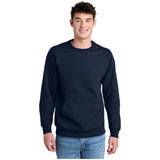 Joe's USA Core Fleece Crewneck Pocket Sweatshirt True Navy S Crewneck Sweatshirts