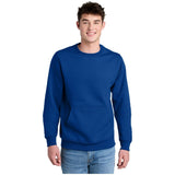Joe's USA Core Fleece Crewneck Pocket Sweatshirt True Royal S Crewneck Sweatshirts
