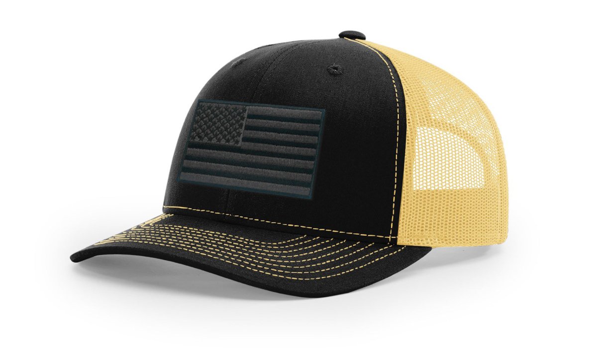 Joe's USA Flag Snapback Trucker Cap Black/Grey USA Flag Black / Vegas Gold Hats