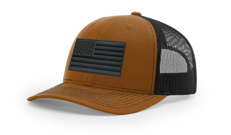 Joe's USA Flag Snapback Trucker Cap Black/Grey USA Flag Caramel / Black Hats
