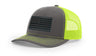 Joe's USA Flag Snapback Trucker Cap Black/Grey USA Flag Charcoal / Neon Yellow Hats