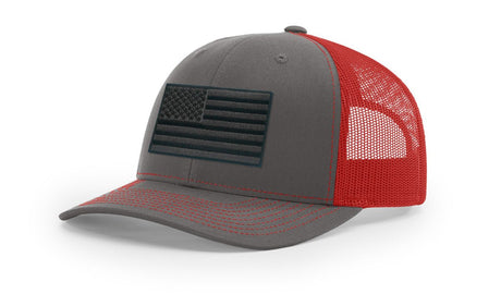 Joe's USA Flag Snapback Trucker Cap Black/Grey USA Flag Charcoal / Red Hats
