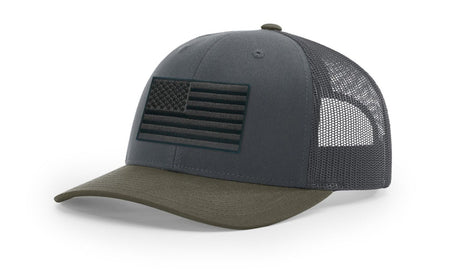 Joe's USA Flag Snapback Trucker Cap Black/Grey USA Flag Grey / Charcoal / Navy Hats