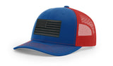 Joe's USA Flag Snapback Trucker Cap Black/Grey USA Flag Royal Blue / Red Hats