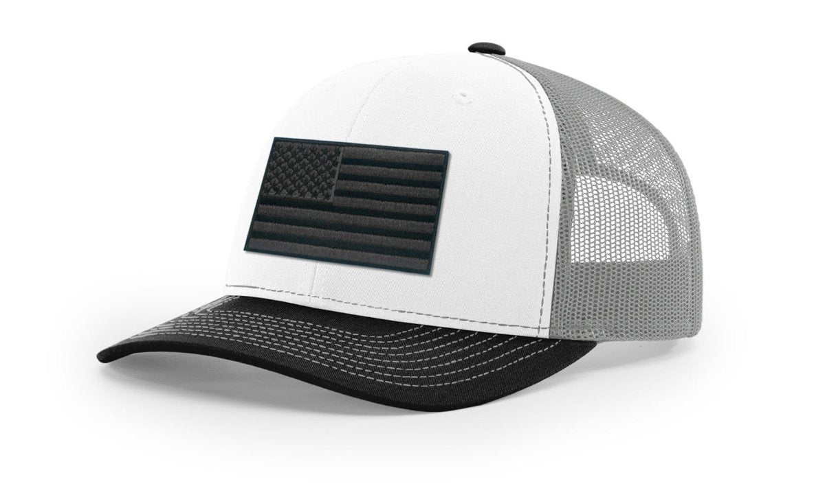 Joe's USA Flag Snapback Trucker Cap Black/Grey USA Flag Royal Blue / White Hats