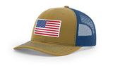Joe's USA Flag Snapback Trucker Cap Red/White/Blue USA Flag Biscuit / True Blue Hats