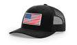 Joe's USA Flag Snapback Trucker Cap Red/White/Blue USA Flag Black Hats