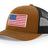 Joe's USA Flag Snapback Trucker Cap Red/White/Blue USA Flag Caramel / Black Hats
