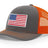 Joe's USA Flag Snapback Trucker Cap Red/White/Blue USA Flag Charcoal / Orange Hats
