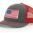 Joe's USA Flag Snapback Trucker Cap Red/White/Blue USA Flag Charcoal / Red Hats