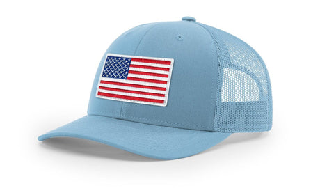 Joe's USA Flag Snapback Trucker Cap Red/White/Blue USA Flag Columbia Blue Hats