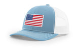 Joe's USA Flag Snapback Trucker Cap Red/White/Blue USA Flag Columbia Blue / White Hats