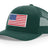 Joe's USA Flag Snapback Trucker Cap Red/White/Blue USA Flag Dark Green Hats