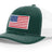 Joe's USA Flag Snapback Trucker Cap Red/White/Blue USA Flag Dark Green / White Hats
