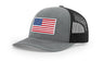 Joe's USA Flag Snapback Trucker Cap Red/White/Blue USA Flag Heather Grey / Black Hats