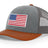 Joe's USA Flag Snapback Trucker Cap Red/White/Blue USA Flag Heather Grey / Charcoal / Dark Orange Hats