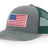 Joe's USA Flag Snapback Trucker Cap Red/White/Blue USA Flag Heather Grey / Dark Green Hats