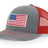 Joe's USA Flag Snapback Trucker Cap Red/White/Blue USA Flag Heather Grey / Red Hats