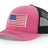 Joe's USA Flag Snapback Trucker Cap Red/White/Blue USA Flag Hot Pink / Black Hats