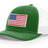 Joe's USA Flag Snapback Trucker Cap Red/White/Blue USA Flag Kelly Green / White Hats