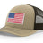 Joe's USA Flag Snapback Trucker Cap Red/White/Blue USA Flag Khaki / Coffee Hats