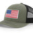Joe's USA Flag Snapback Trucker Cap Red/White/Blue USA Flag Loden / Black Hats