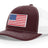 Joe's USA Flag Snapback Trucker Cap Red/White/Blue USA Flag Maroon / White Hats