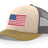Joe's USA Flag Snapback Trucker Cap Red/White/Blue USA Flag Mink Beige / Charcoal / Amber Gold Hats