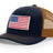 Joe's USA Flag Snapback Trucker Cap Red/White/Blue USA Flag Navy / Caramel Hats
