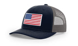 Joe's USA Flag Snapback Trucker Cap Red/White/Blue USA Flag Navy / Charcoal Hats