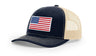 Joe's USA Flag Snapback Trucker Cap Red/White/Blue USA Flag Navy / Khaki Hats