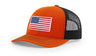 Joe's USA Flag Snapback Trucker Cap Red/White/Blue USA Flag Orange / Black Hats